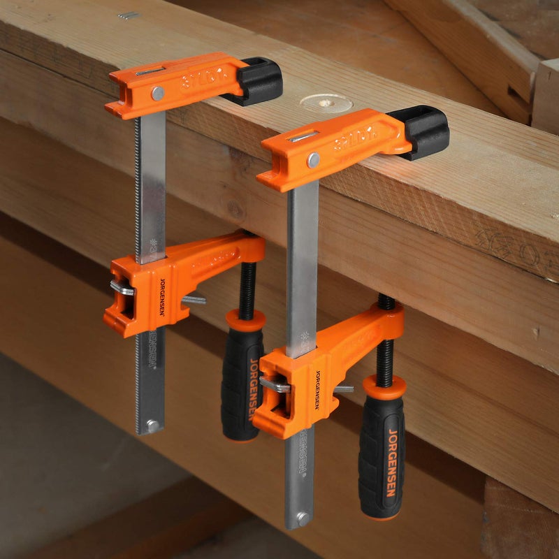 Jorgensen 2-Pack Steel Bar Clamp Set, 4-inch Light Duty, 300 Lbs Load Limit, for Woodworking - Image 5